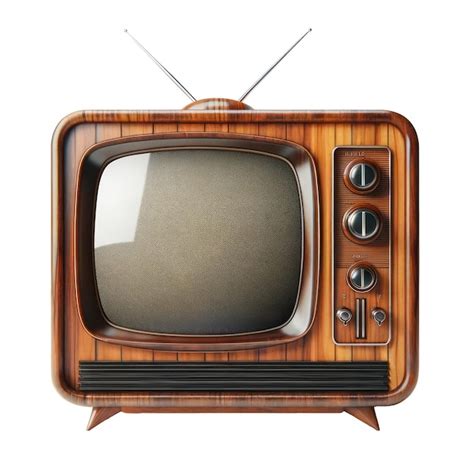 Premium Photo Wooden Retro Tv Old Style Television Isolate On White