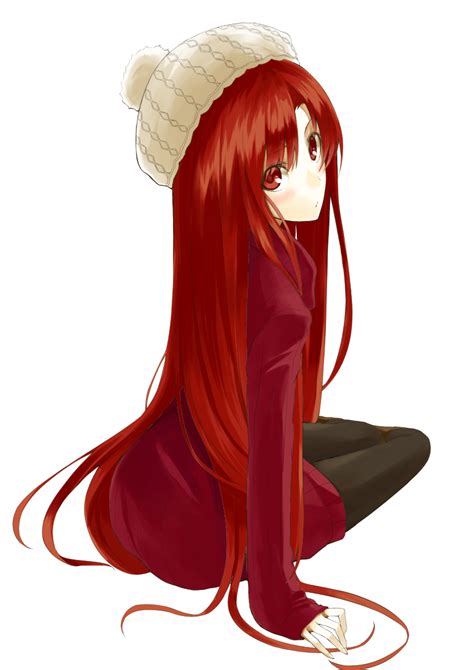 Anime Girl With Long Red Hair