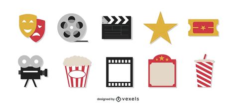 Movie Elements Flat Set Vector Download