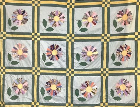 Lot 1930s Patchwork Sunflower Quilt Topper Sunflower Quilts