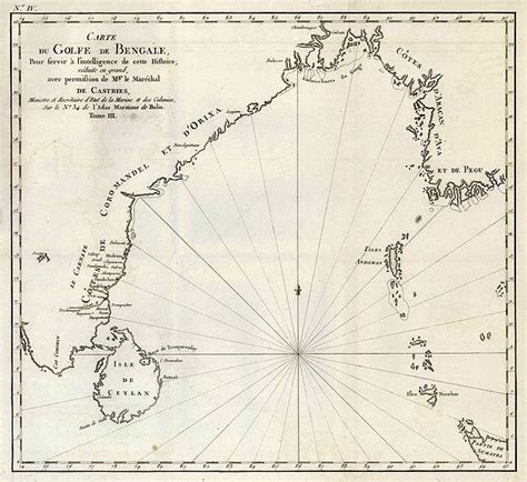 Carte Du Golfe De Bengale Old Map By BELLIN J N