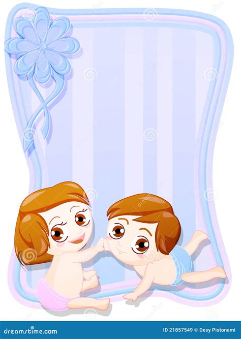 Newborn Male And Female Twins Stock Illustration Illustration Of