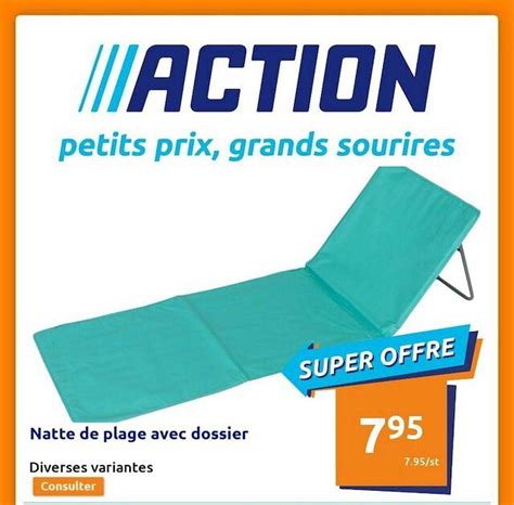 Promo Natte De Plage Avec Dossier Chez Action Icatalogue Fr