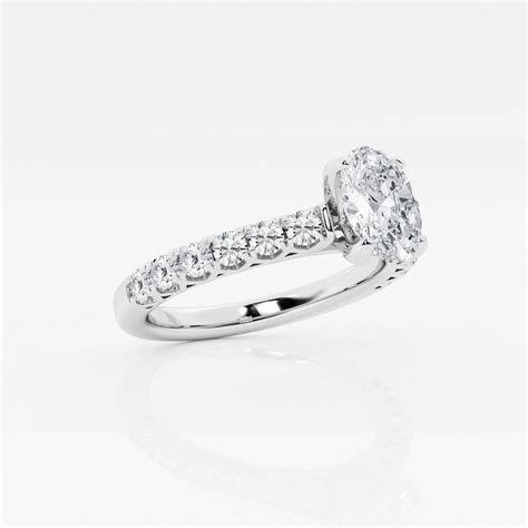 1 14 Ctw Oval Lab Grown Diamond Royal Crown Engagement Ring Grownbrilliance