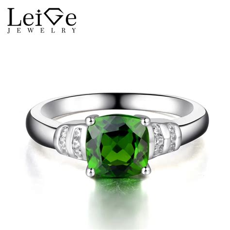 Leige Bagues Diopside En Argent Sterling 925 Pour Femmes Bijoux Fins