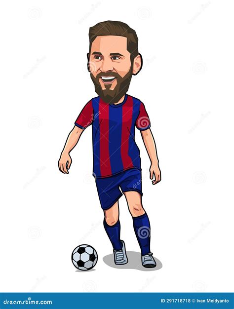 Caricature Argentina National Football Player Lionel Messi Vector