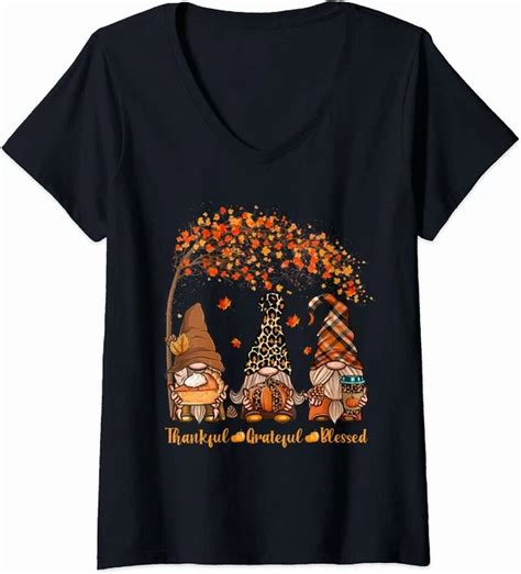 Hot Trending Kiraa Tee With Thankful Grateful Blessed Gnome Thanksgiving Leopard Tshirt