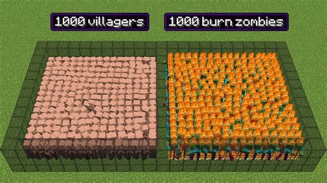 1000 Zombies Vs 1000 Villagers But In Morning Zombie Will Burn YouTube