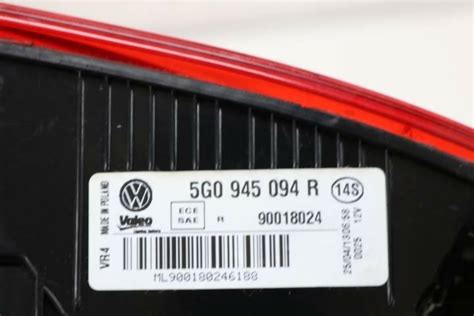 Achterlicht Rechts In Klep VW Golf 7 5drs 5G0945094R OnderdelenZoeker Nl