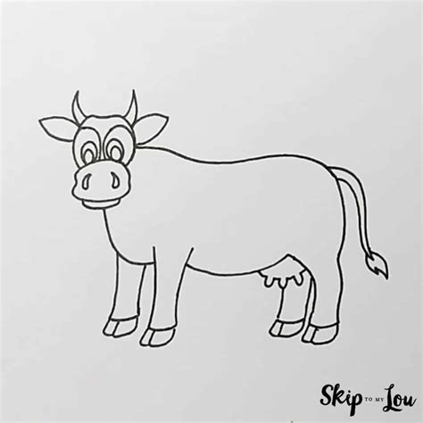 How To Draw A Cow Easy Tutorial Skip To My Lou