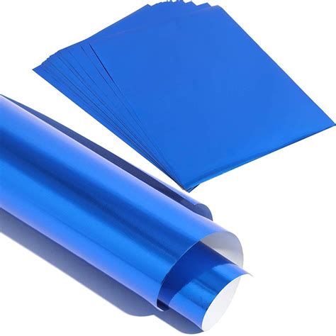 50 Packs Blue Metallic Foil Paper Shimmer Origami Sheets For Weddings