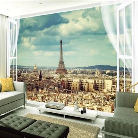 Beibehang Large Scale Custom Wallpaper Paris Eiffel Tower City