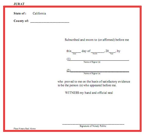 California Notary Jurat Form Pdf