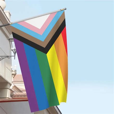 Bandera de orgullo arcoíris progreso Gay lgbt 90x150cm Banderas