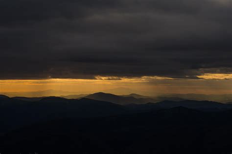Wallpaper Night Mountains Clouds Horizon Dark Overcast Hd