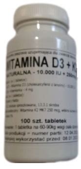 Witamina D3 K2 10000IU 250mcg 100 Szt Podkowa 12407866634 Allegro Pl