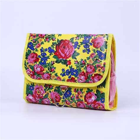 Floral Design Cosmetic Bag Yellow Floral 997 Canadian Distributor