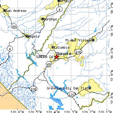 Sonora, California (CA) ~ population data, races, housing & economy