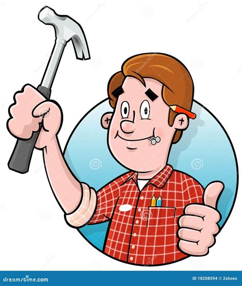 Cartoon Handyman Logo Vector Illustration | CartoonDealer.com #18208594