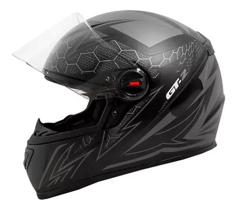 Capacete Fw Gt Preto Fosco Narigueira Fechado Moto