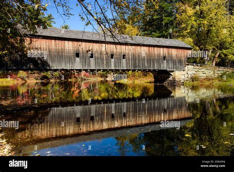 Hemlock covered bridge over the Saco river Stock Photo - Alamy