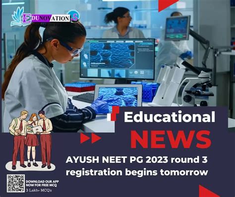 AYUSH NEET PG 2023 Round 3 Registration Begins Tomorrow Edunovations