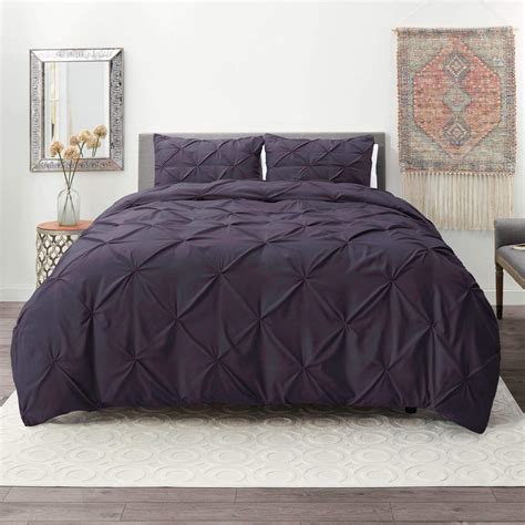 Amazon Nestl Purple Duvet Cover Queen Size Pintuck Queen Duvet