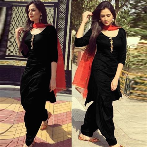 New Black Color Cotton Plain Self Design Patiala Salwar Suit Patiala Suit Designs Indian