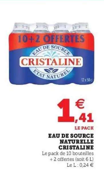 Promo Eau De Source Naturelle Cristaline Chez Super U ICatalogue Fr