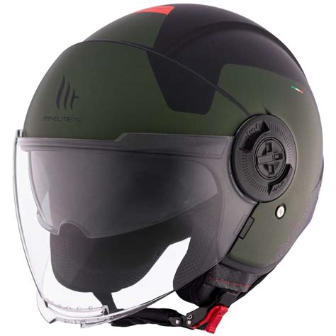 Mt Helmets VIALE SV S BETA A6 Matt Green Motorcycle Jet Helmet For Sale