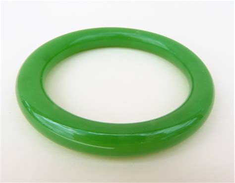 Solid Nephrite Jade Bangle Stunning Dark Green Vintage Jewellery At