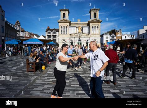 Open air dancing event in Kingston Market, London, UK Stock Photo - Alamy