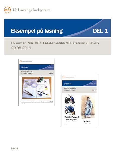 PDF Eksempel på løsning DEL 1 matematikk net Eksempel på løsning