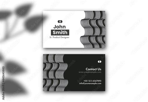 Black and White Business Card Layout Stock Template | Adobe Stock