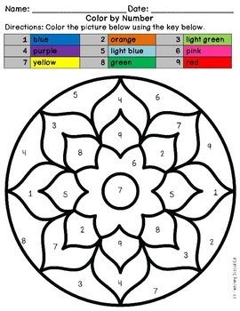 Mandalas Color by Number by Teaching Special Ed | TPT