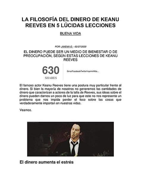 LA FILOSOFÍA DEL DINERO DE KEANU REEVES EN 5 LÚCIDAS LECCIONES Diego