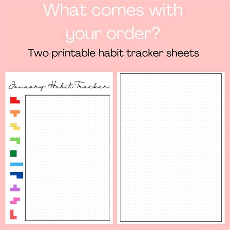 October Habit Tracker A4 Printable Digital Product Tetris Monthly