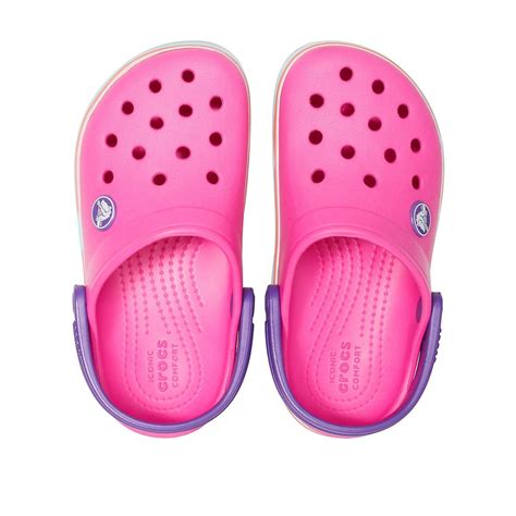 Crocs Crocband Wavy Band Clog K Neon Magenta Neon Eflatun Ocuk