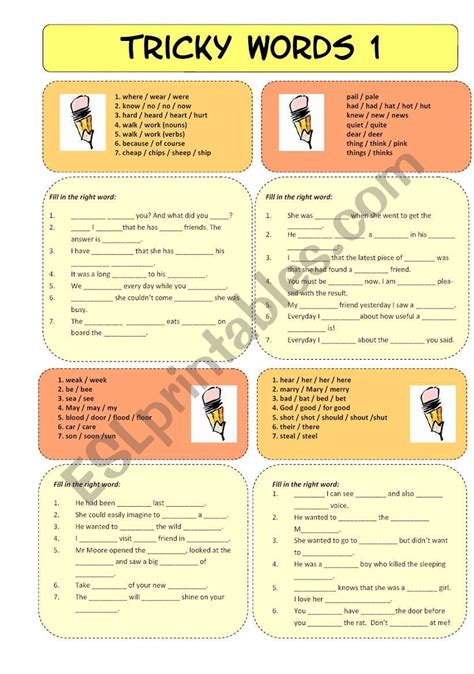 Tricky Words 1 - ESL worksheet by Mulle