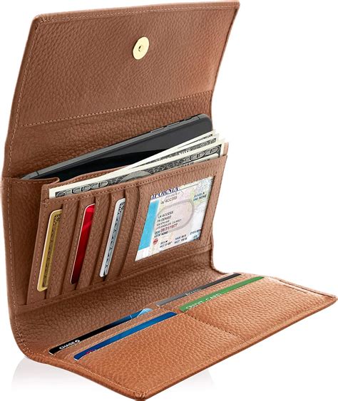 Womens Large Capacity Wallet Genuine Leather Rfid Blocking Purse At Cathy Tanner Blog