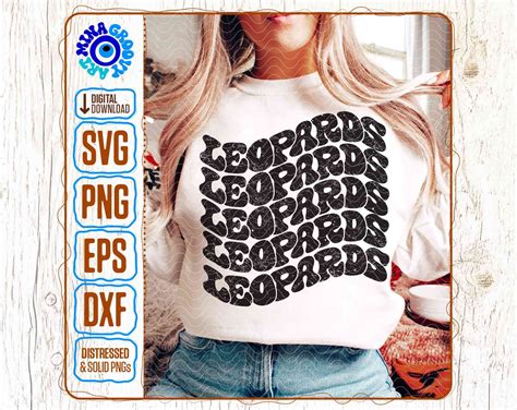 Stacked Leopards Svg Png Dxf Wavy Mascot T Shirt Sublimation Etsy