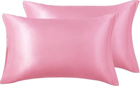 Loves Cabin Silk Satin Pillowcase For Hair And Skin Pink 20x30 Inches Slip