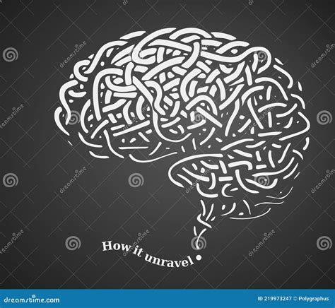 Human Brain Composed Of Tangled Lines Like Noodles Cords Or Wires In