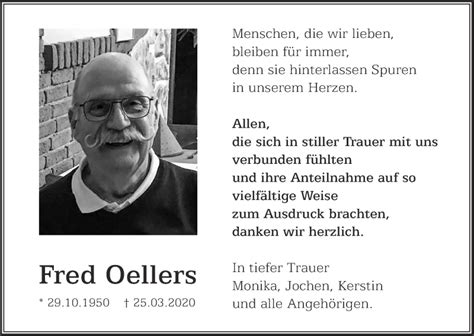 Traueranzeigen Von Fred Oellers Aachen Gedenkt