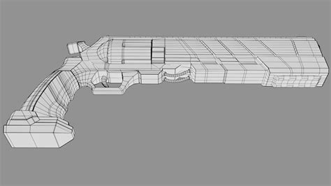 Scifi Revolver 3d Model 19 3ds Fbx Obj Blend Free3d