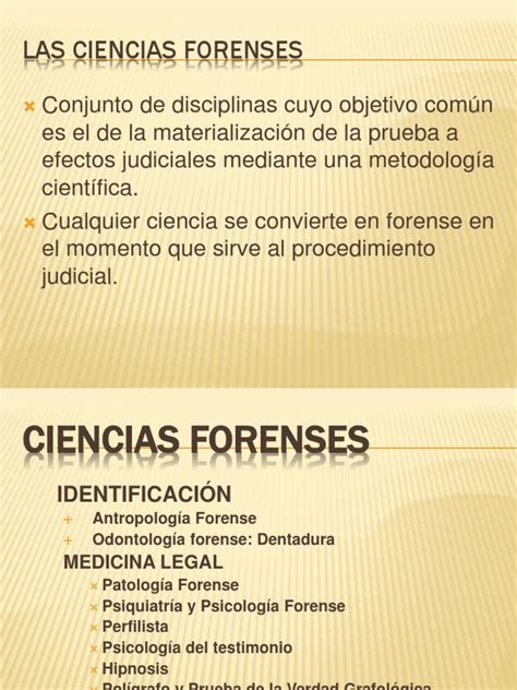 Las Ciencias Forenses Ciencia Forense Science