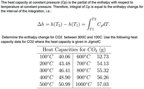 The Heat Capacity At Constant Pressure Cp Is The Partial Of The