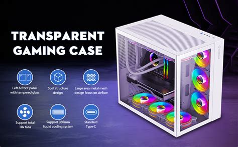 SZD S580 ATX Mid Tower PC Case Desktop Gaming Computer Chasssis Front