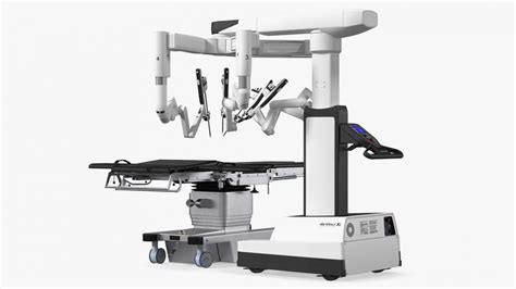 D Surgical Robotic System Da Vinci Si Rigged With Operating Table