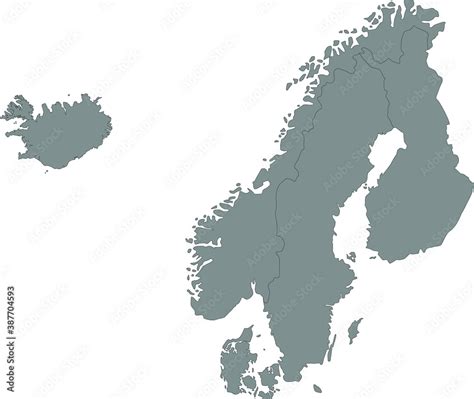 nordic countries map stock vector adobe stock